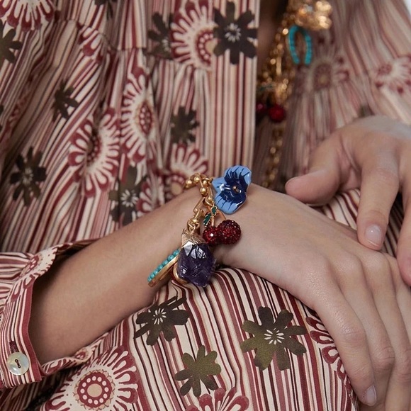 Zara Gold Everything Charms Crystal Bar Circle Link Chain Necklaces - Picture 13 of 16